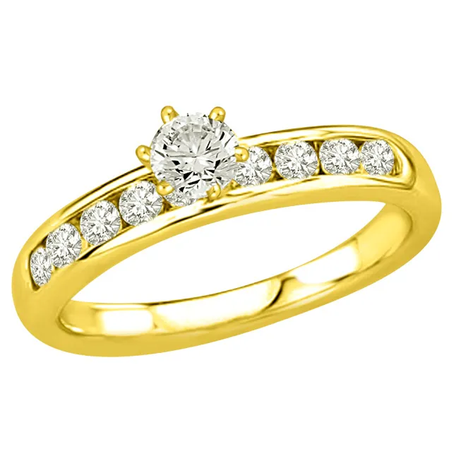 0.47TCW F/SI1 Solitaire Real Diamond Ring in Closed Setting (0.47FSI1-S56)