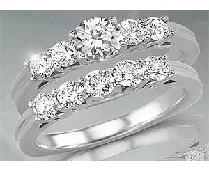 0.51TCW E/VS1 Cert Diamond Engagement Wedding Ring Set (0.51EVS1-S52W)