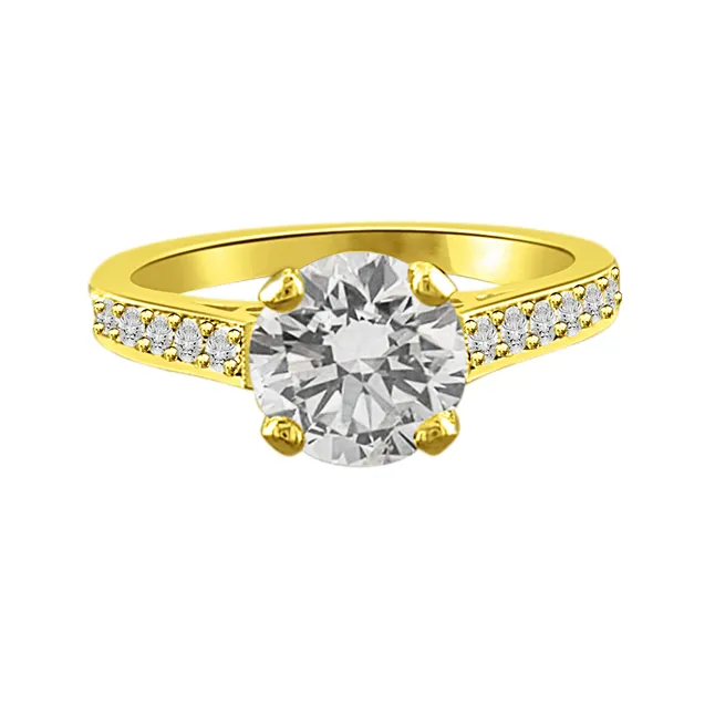 0.54TCW F/I1 GIA Certified Sol Diamond Engagement Ring (0.54FI1-S50)