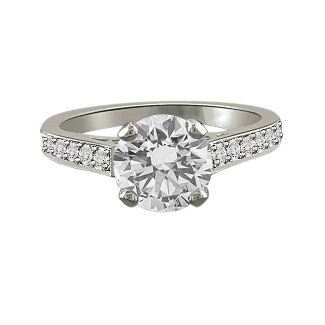 0.54TCW F/I1 GIA Certified Sol Diamond Engagement Ring (0.54FI1-S50W)