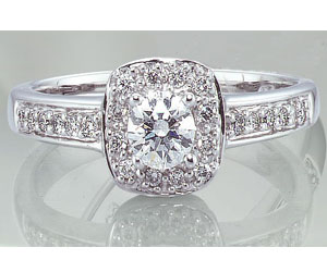 0.55TCW I/VVS1 GIA Diamond Engagement Ring with Accents (0.55IVVS1-D8W)