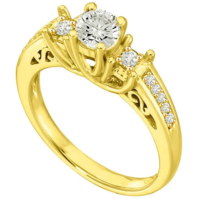 0.60TCW F/VVS1 GIA Diamond Engagement Ring with Accents (0.60FVVS1-D15)