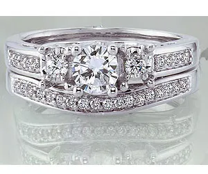 0.65TCW G/SI2 Diamond Wedding B in 14k White Gold -Rs.40000 -Rs.100000