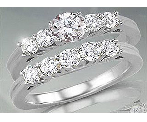 0.66TCW I/I1 Cert Diamond Engagement Wedding Ring Set (0.66II1-S52W)