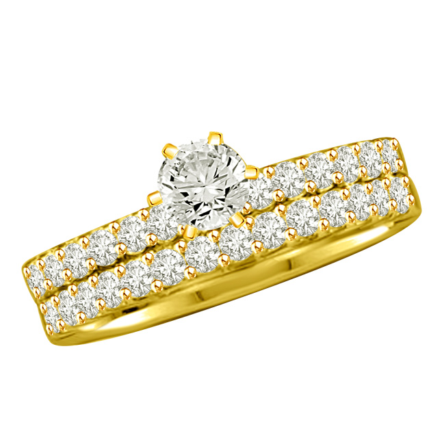 0.67TCW G/VS1 Cert Diamond Engagement Wedding Ring Set (0.67GVS1-S58)