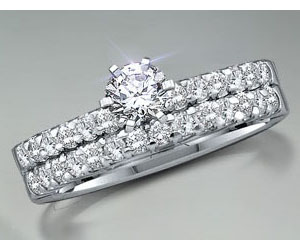 0.67TCW G/VS1 Cert Diamond Engagement Wedding Ring Set (0.67GVS1-S58W)