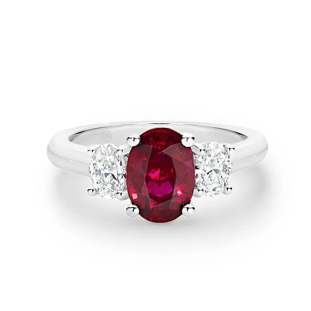 0.80ct Diamond & 5.75 cts Real Ruby Ring