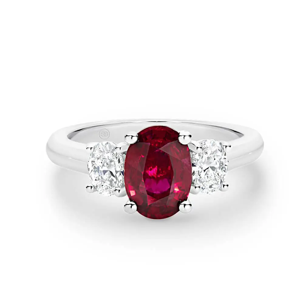 0.80cts Diamond & 5.75cts Real Ruby Ring (0.80ct Diamond & 5.75cts Real Ruby Ring)