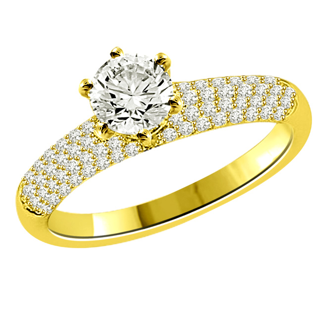 0.80TCW I/SI2 GIA Certified Sol Diamond Engagement Ring (0.80ISI2-S51)