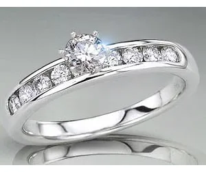 0.82TCW E/SI2 Solitaire Diamond Ring in Closed Setting (0.82ESI2-S56W)