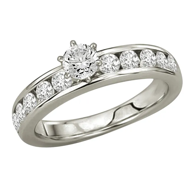 0.85TCW E/VS1 GIA Solitaire Diamond Engagement Ring (0.85EVS1-S55W)