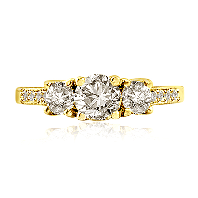 0.88TCW G/SI1 Cert Sol Diamond Bridal Ring with Accents (0.88GSI1-D48)