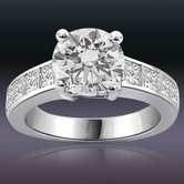 0.90TCW GIA Cert I/SI1 Cert Sol Diamond Engagement Ring (0.90ISI1-D74W)
