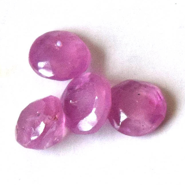 4/0.45cts Round Faceted Transparent Real Natural Light Pink Ruby Gemstones (0.45cts RND Ruby)
