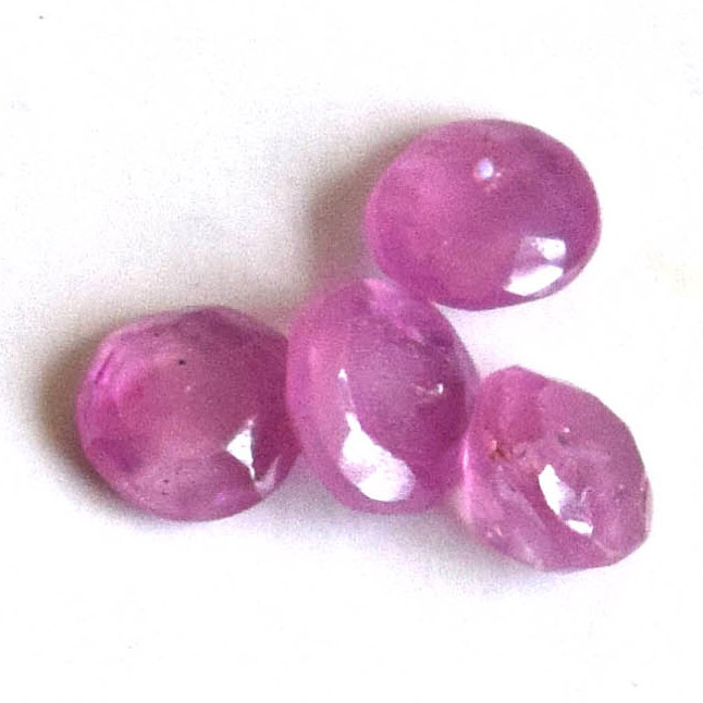 4/0.45cts Round Faceted Transparent Real Natural Light Pink Ruby Gemstones (0.45cts RND Ruby)