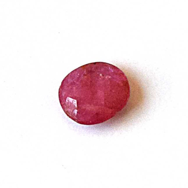 1/0.49cts Real Natural Round Faceted Pinkish Red Ruby Gemstone For Astrology