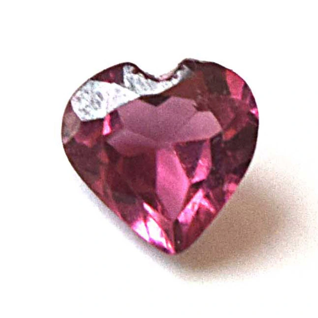 0.51cts Real Natural AAA Faceted Transparent Heart Shape Dark Pink Ruby Gemstone for Astrological Purpose (0.51cts Heart Ruby)