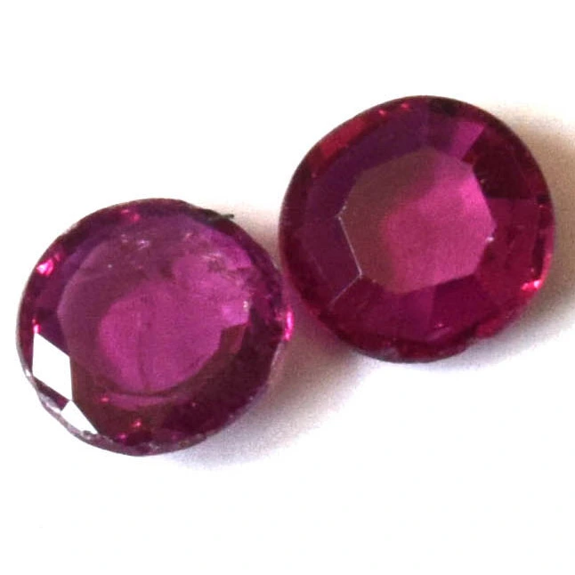 2/0.75cts Real Natural AAA Round Faceted Transparent Dark Pink Ruby Gemstone for Astrological Purpose (0.75cts RND Ruby)