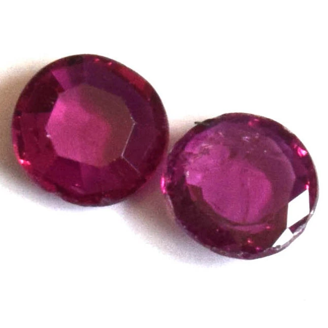 2/0.75cts Real Natural AAA Round Faceted Transparent Dark Pink Ruby Gemstone for Astrological Purpose (0.75cts RND Ruby)