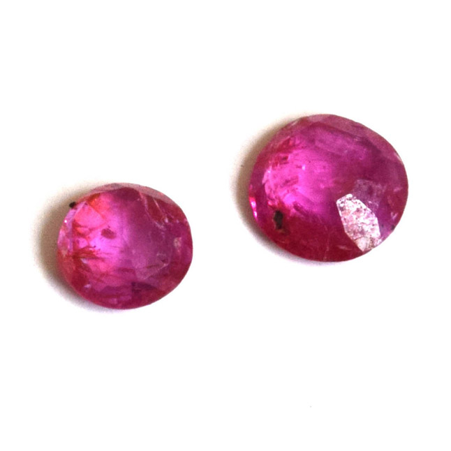 2/0.79cts Real Natural AAA Round Faceted Transparent Pink Ruby Gemstone for Astrological Purpose (0.79cts RND Ruby)