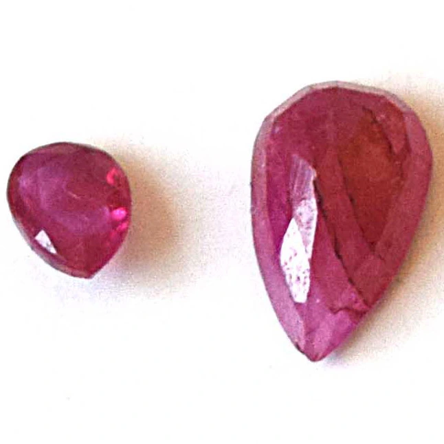 2/0.84cts Real Natural AAA Grade Faceted Red Pear Shape Ruby Gemstone for Astrological Purpose (0.84cts Pear Ruby)