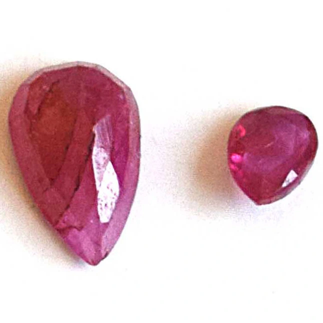 2/0.84cts Real Natural AAA Grade Faceted Red Pear Shape Ruby Gemstone for Astrological Purpose (0.84cts Pear Ruby)