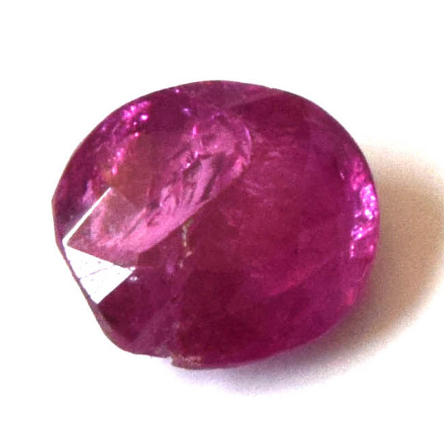 0.98cts Real Natural Pink Faceted Ruby Gemstone with Slight Crevice on the Girdle for Astrological Purpose (0.98cts Oval Ruby)