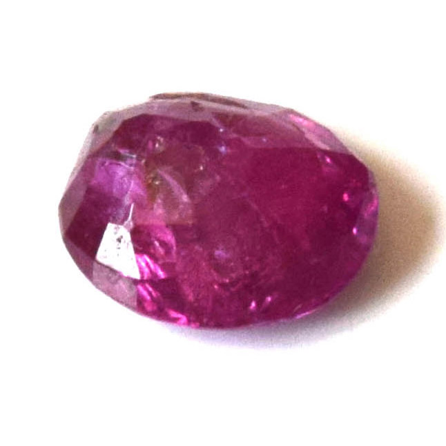 0.98cts Real Natural Pink Faceted Ruby Gemstone with Slight Crevice on the Girdle for Astrological Purpose (0.98cts Oval Ruby)