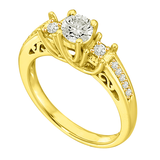 1.00TCW I/VVS1 GIA Diamond Engagement Ring with Accents (1.00IVVS1-D15)