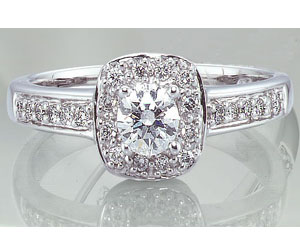 1.00TCW I/VVS1 GIA Diamond Engagement Ring with Accents (1.00IVVS1-D8W)