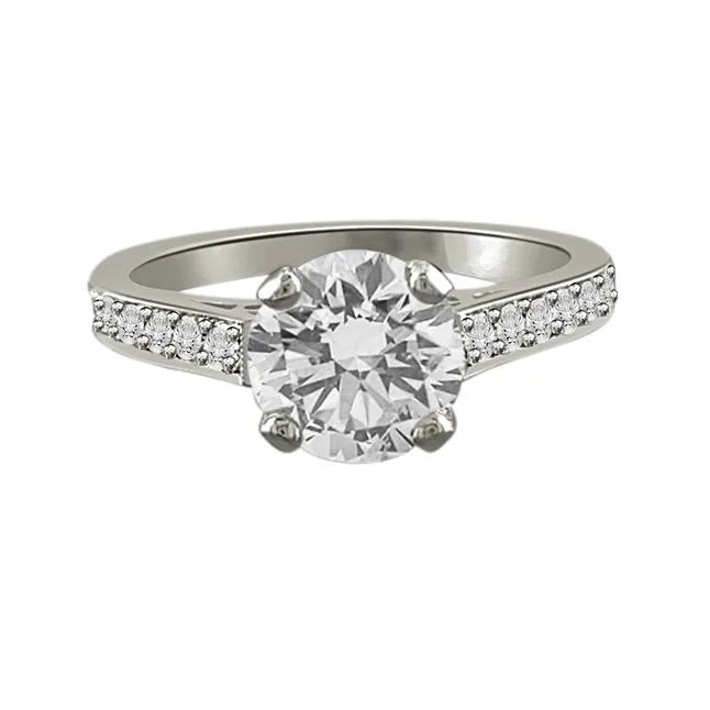 1.04TCW F /SI2 GIA Certified Sol Diamond Engagement Ring (1.04FSI2-S50W)