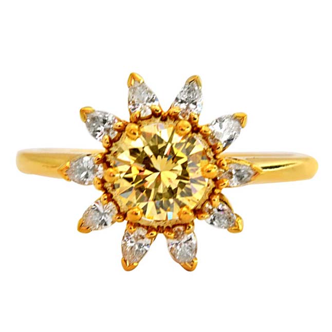 IGL Certified 1.04ct Light Fancy Yellow VS & Pear H VS-SI Diamond Solitaire Engagement Ring