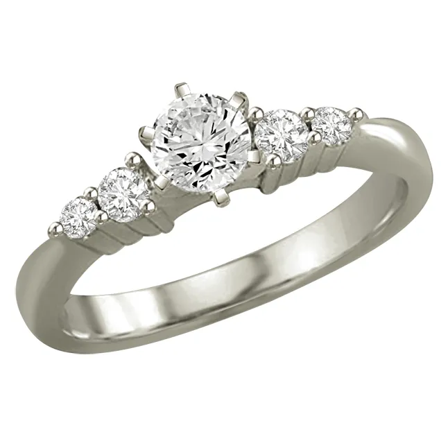1.16TCW F/SI1 14kt White Gold Certified Diamond Bridal Ring (1.16FSI1-S53W)