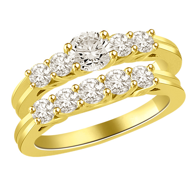 1.16TCW L/SI2 Cert Diamond Engagement Wedding rings Set -Rs.150001 -Rs.200000