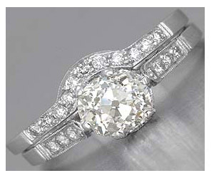 1.37TCW K/SI2 Sol Diamond Wedding Engagement Ring Set (1.37KSI2-S59W)