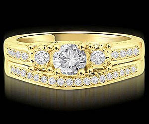 1.40TCW G/VVS1 Diamond Wedding B in 18k Yellow Gold -Rs.600001 & Above