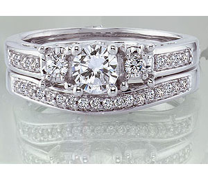 1.40TCW G/VVS1 Diamond Wedding B in 14k White Gold -Rs.600001 & Above