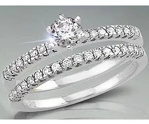 1.42TCW E/ VS1 Cert Diamond Wedding Engagement rings Set -Rs.300001 -Rs.400000