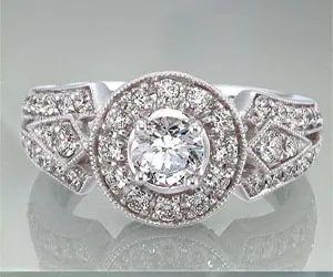 1.50TCW H/VVS1 GIA Certified Diamond Engagement Ring (1.50HVVS1-D7W)