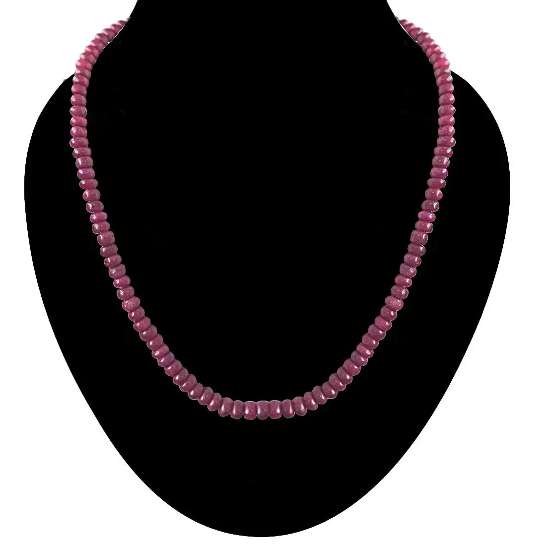 110cts Single Line Real Light Pink Ruby Beads Necklace for Women (110ctsRubyNeck)