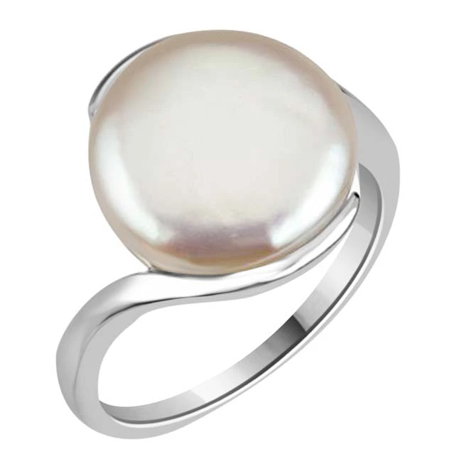 12.67cts Real Big Pearl & 925 Sterling Silver rings for Astrological Power for All