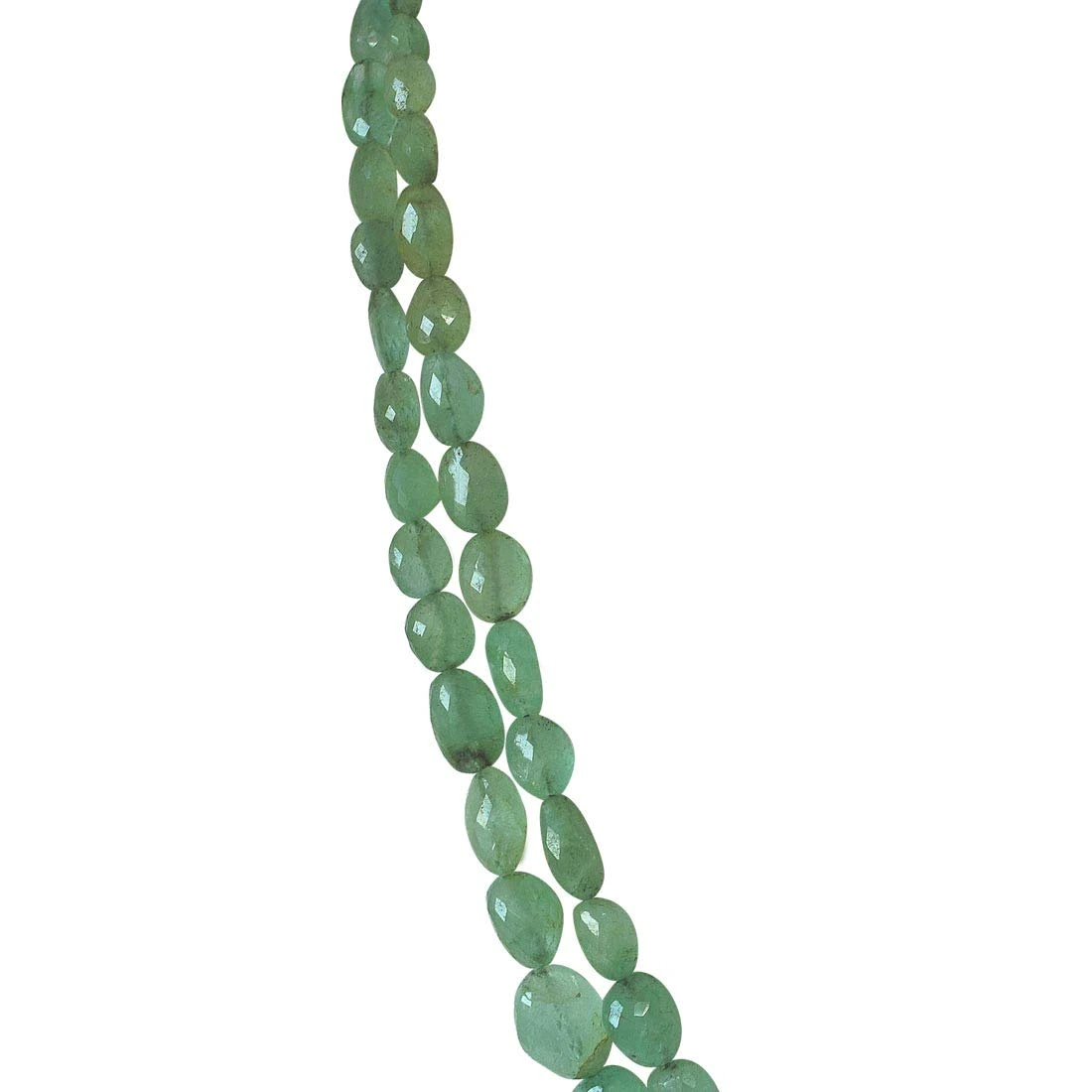 Two Line 243.77cts REAL Natural Light Green Oval Faceted Emerald Necklace for Women (243.77cts EMR Neck)