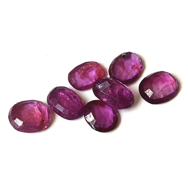 7/2.45cts Real Natural AAA Oval Faceted Dark Pink Ruby Gemstone for Astrological Purpose (2.45cts Oval Ruby)