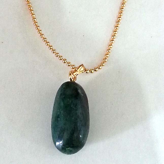 Real Natural Green Emerald Pendant 25.70 Cts With Gold Plated Chain
