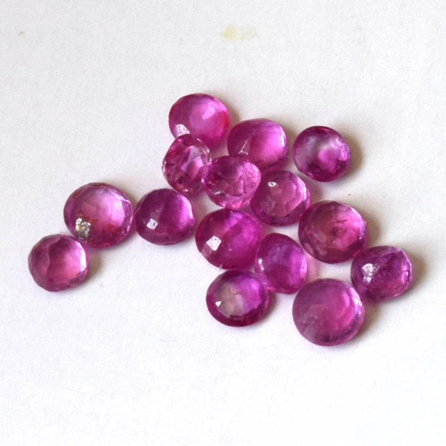 15/2.55cts Real Natural Round Faceted Red Pink Ruby Gemstones AAA Grade for Astrological Purpose (2.55cts RND Ruby)