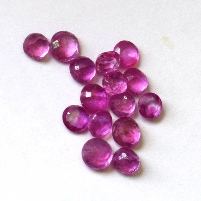 15/2.55cts Real Natural Round Faceted Red Pink Ruby Gemstones AAA Grade for Astrological Purpose (2.55cts RND Ruby)