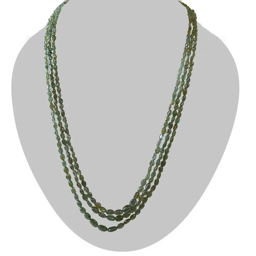 281.362cts 3 Line Emerald Bead Necklace for Women (281.362cts EMR Neck)