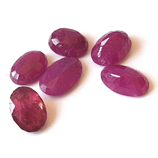 6/4.60cts Real Natural Pink Oval Faceted Red Ruby Gemstone for Astrological Purpose (4.60cts Oval Ruby)