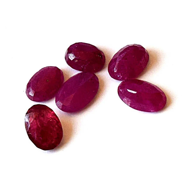 6/4.60cts Real Natural Pink Oval Faceted Red Ruby Gemstone for Astrological Purpose (4.60cts Oval Ruby)
