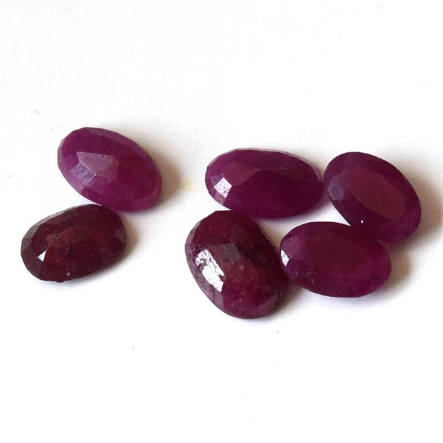 6/5.20cts Real Natural Red Oval Faceted AA Grade Ruby Gemstones for Astrological Purpose (5.20cts Oval Ruby)